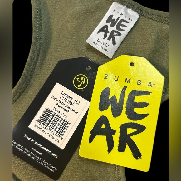 Zumba Fitness®️ Olive Green Graphic Tank Top, NWT, Size L - Picture 4 of 4